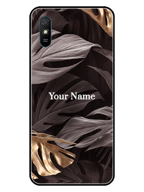 Custom Xiaomi Redmi 9A Sport Personalised Glass Phone Case - Wild Leaves digital paint Design
