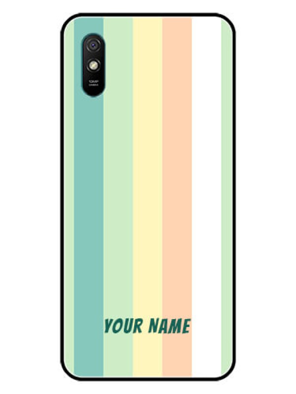 Custom Xiaomi Redmi 9A Sport Photo Printing on Glass Case - Multi-colour Stripes Design