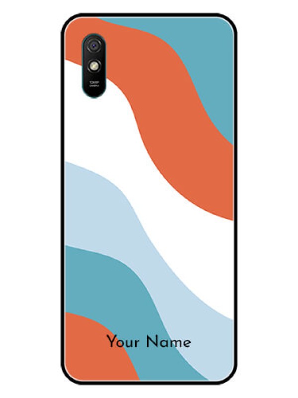 Custom Xiaomi Redmi 9A Sport Custom Glass Mobile Case - coloured Waves Design