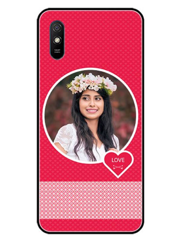 Custom Redmi 9A Personalised Glass Phone Case  - Pink Pattern Design