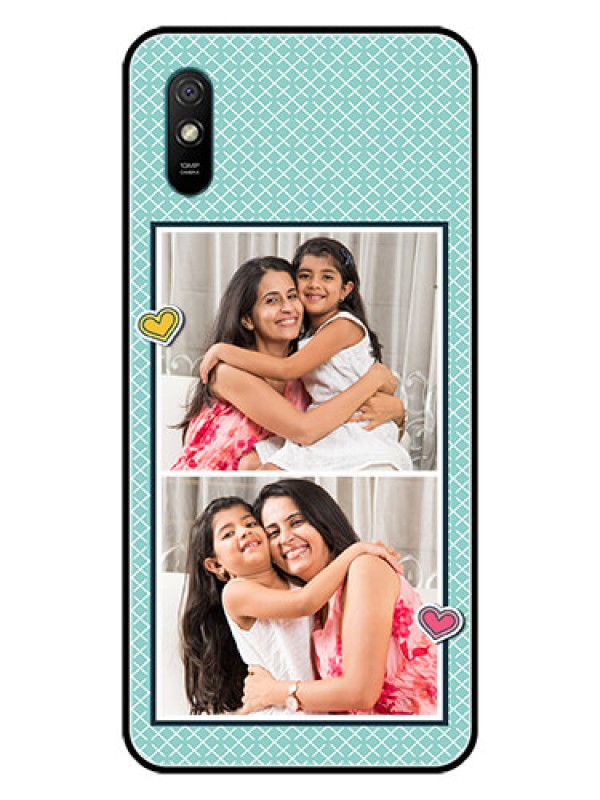 Custom Redmi 9A Custom Glass Phone Case  - 2 Image Holder with Pattern Design