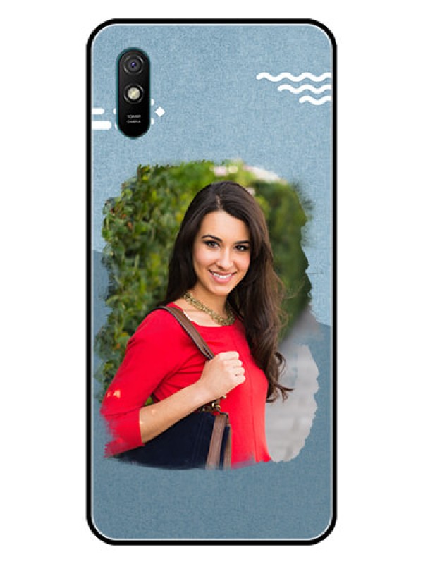 Custom Redmi 9A Custom Glass Mobile Case  - Grunge Line Art Design