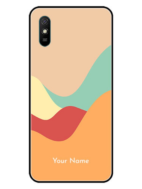 Custom Xiaomi Redmi 9A Personalized Glass Phone Case - Ocean Waves Multi-colour Design