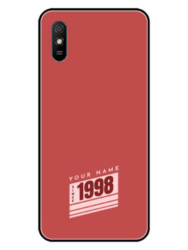 Custom Xiaomi Redmi 9A Custom Glass Phone Case - Red custom year of birth Design
