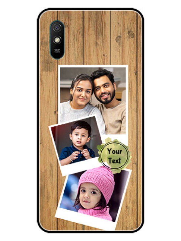 Custom Redmi 9i Sport Custom Glass Phone Case  - Wooden Texture Design