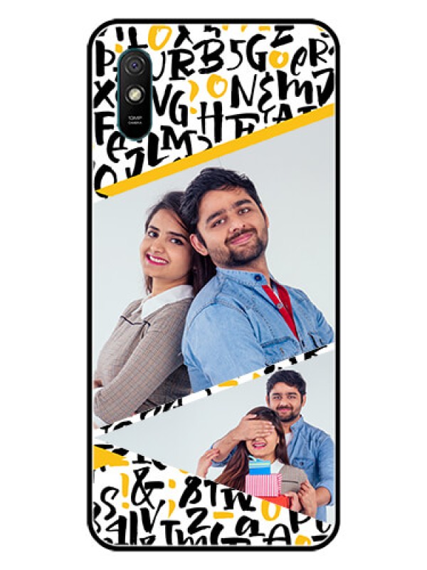 Custom Redmi 9i Sport Custom Glass Mobile Case  - Letters Pattern Design