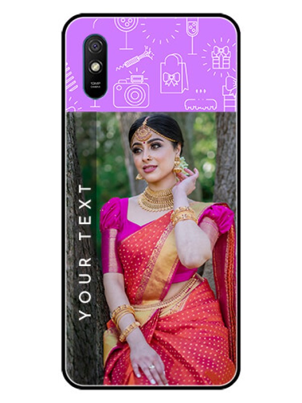 Custom Redmi 9i Sport Custom Glass Mobile Case  - Birthday Icons Design