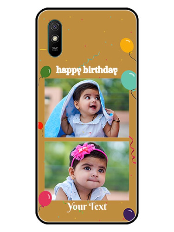 Custom Redmi 9i Sport Personalized Glass Phone Case  - Image Holder with Birthday Celebrations Design