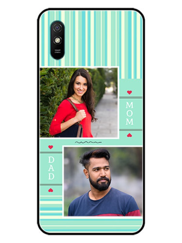 Custom Redmi 9i Sport Custom Glass Phone Case  - Mom & Dad Pic Design