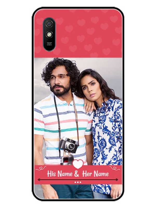 Custom Redmi 9i Sport Photo Printing on Glass Case  - Simple Love Design