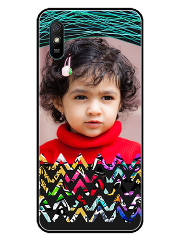 Custom Redmi 9i Sport Personalized Glass Phone Case  - Neon Abstract Design