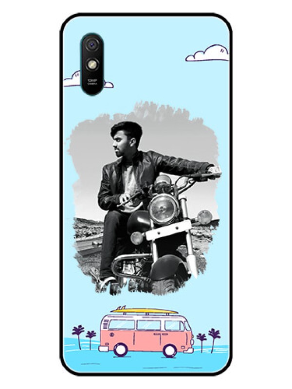 Custom Redmi 9i Sport Photo Printing on Glass Case  - Travel & Adventure Design
