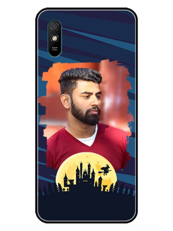 Custom Redmi 9i Sport Photo Printing on Glass Case  - Halloween Witch Design 