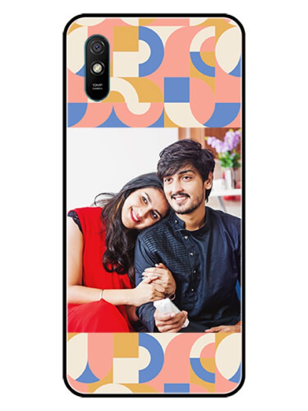 Custom Xiaomi Redmi 9I Sport Photo Printing on Glass Case - Semi-circle Maze Pattern Design