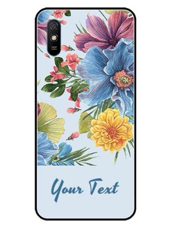 Custom Xiaomi Redmi 9I Sport Custom Glass Mobile Case - Stunning Watercolored Flowers Painting Design