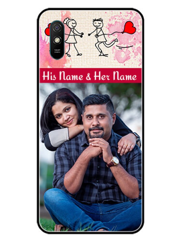 Custom Redmi 9i Photo Printing on Glass Case  - You and Me Case Design