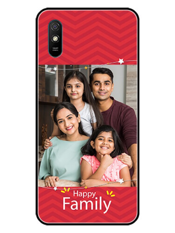 Custom Redmi 9i Personalized Glass Phone Case  - Happy Family Design