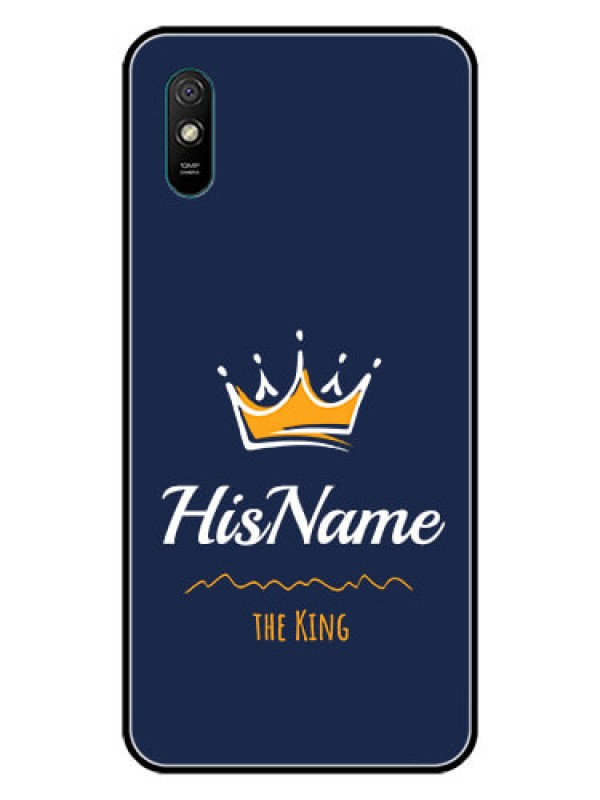 Custom Redmi 9i Glass Phone Case King with Name