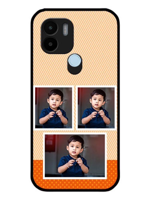 Custom Xiaomi Redmi A1 Plus Photo Printing on Glass Case - Bulk Photos Upload Design