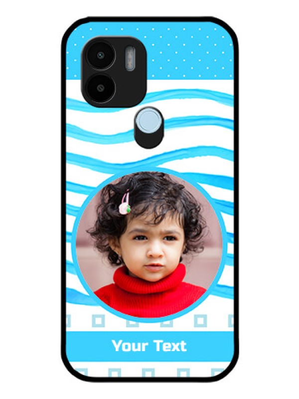 Custom Xiaomi Redmi A1 Plus Custom Glass Phone Case - Simple Blue Case Design