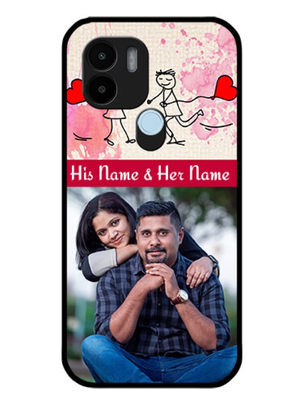 Custom Xiaomi Redmi A1 Plus Photo Printing on Glass Case - You and Me Case Design