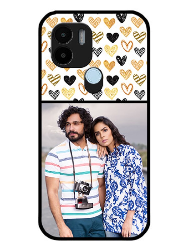 Custom Xiaomi Redmi A1 Plus Photo Printing on Glass Case - Love Symbol Design