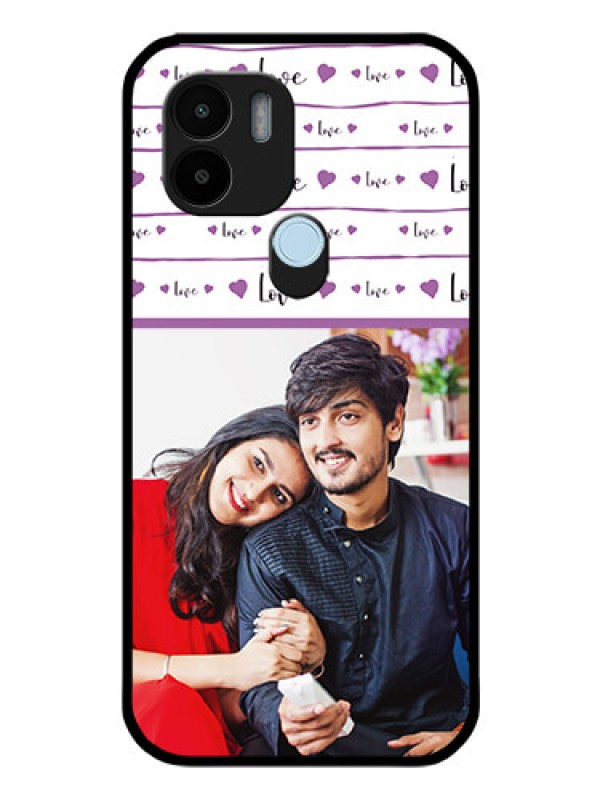 Custom Xiaomi Redmi A1 Plus Custom Glass Mobile Case - Couples Heart Design