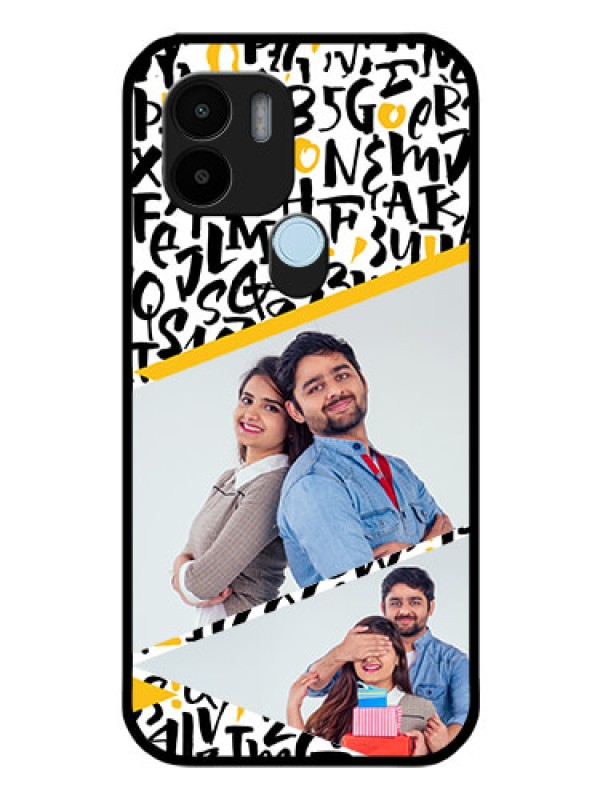 Custom Xiaomi Redmi A1 Plus Custom Glass Mobile Case - Letters Pattern Design