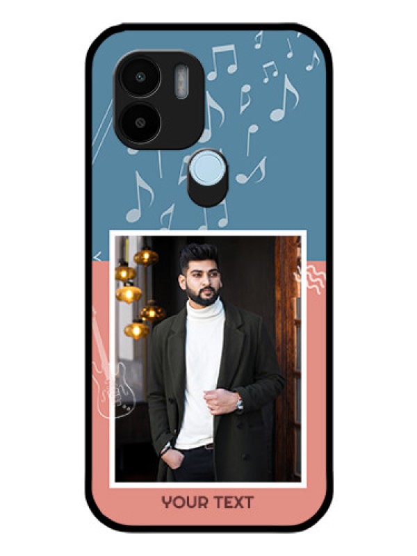 Custom Xiaomi Redmi A1 Plus Photo Printing on Glass Case - with Color Musical Note Design