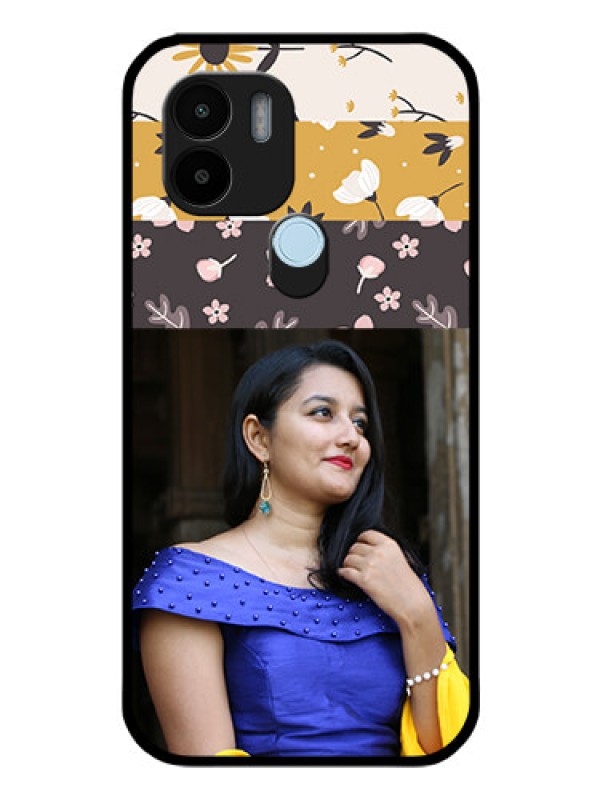 Custom Xiaomi Redmi A1 Plus Custom Glass Phone Case - Stylish Floral Design
