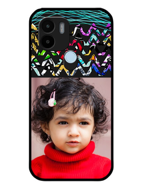 Custom Xiaomi Redmi A1 Plus Personalized Glass Phone Case - Neon Abstract Design