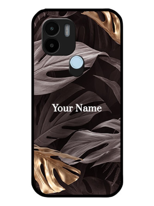 Custom Xiaomi Redmi A1 Plus Personalised Glass Phone Case - Wild Leaves digital paint Design