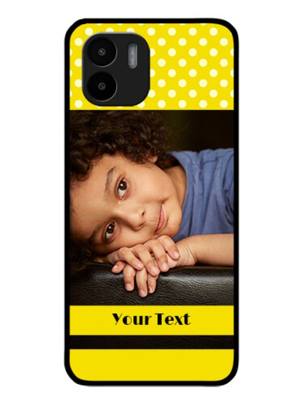 Custom Redmi A1 Custom Glass Phone Case - Bright Yellow Case Design