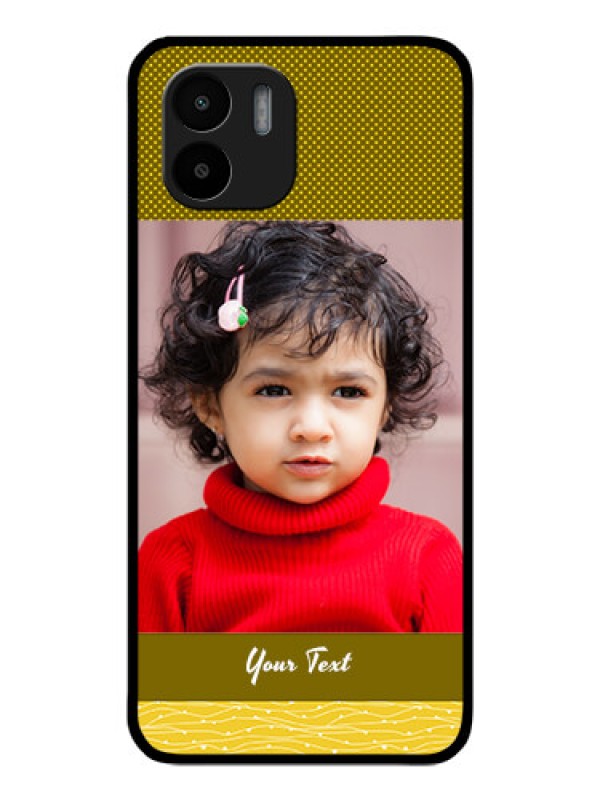 Custom Redmi A1 Custom Glass Phone Case - Simple Green Color Design