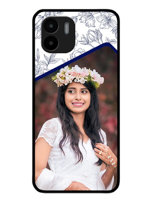 Custom Redmi A1 Personalized Glass Phone Case - Premium Floral Design