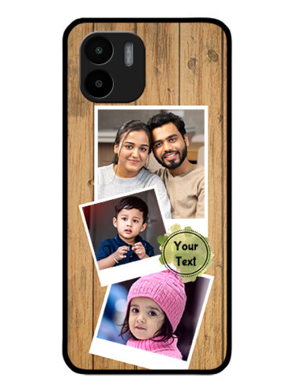 Custom Redmi A1 Custom Glass Phone Case - Wooden Texture Design