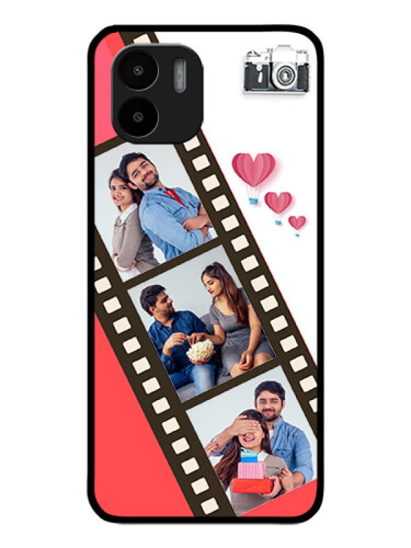 Custom Redmi A1 Personalized Glass Phone Case - 3 Image Holder with Film Reel