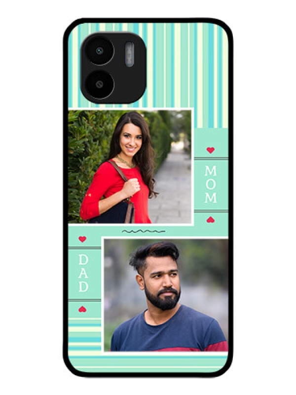 Custom Redmi A1 Custom Glass Phone Case - Mom & Dad Pic Design