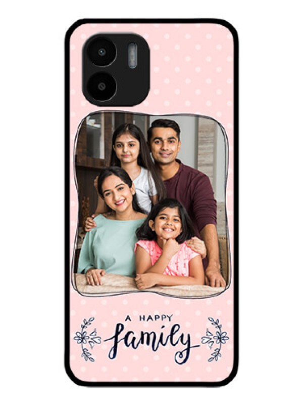 Custom Redmi A1 Custom Glass Phone Case - Family with Dots Design