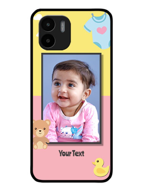 Custom Redmi A1 Photo Printing on Glass Case - Kids 2 Color Design
