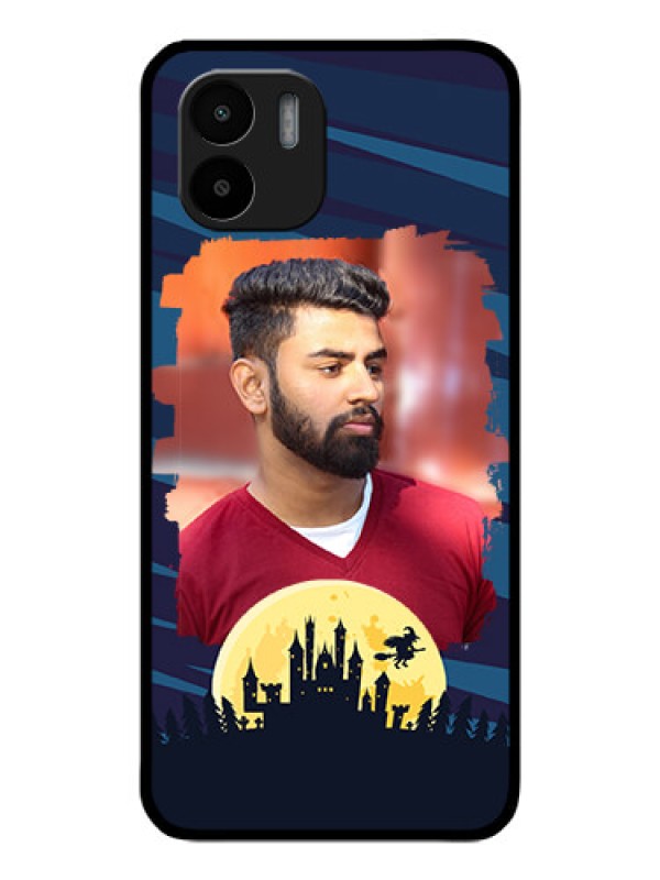 Custom Redmi A1 Photo Printing on Glass Case - Halloween Witch Design
