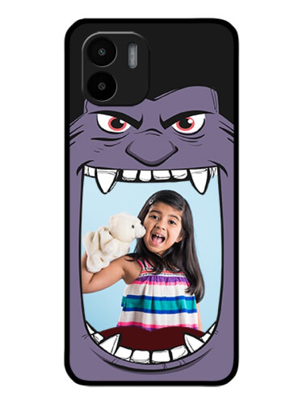 Custom Redmi A1 Custom Glass Phone Case - Angry Monster Design