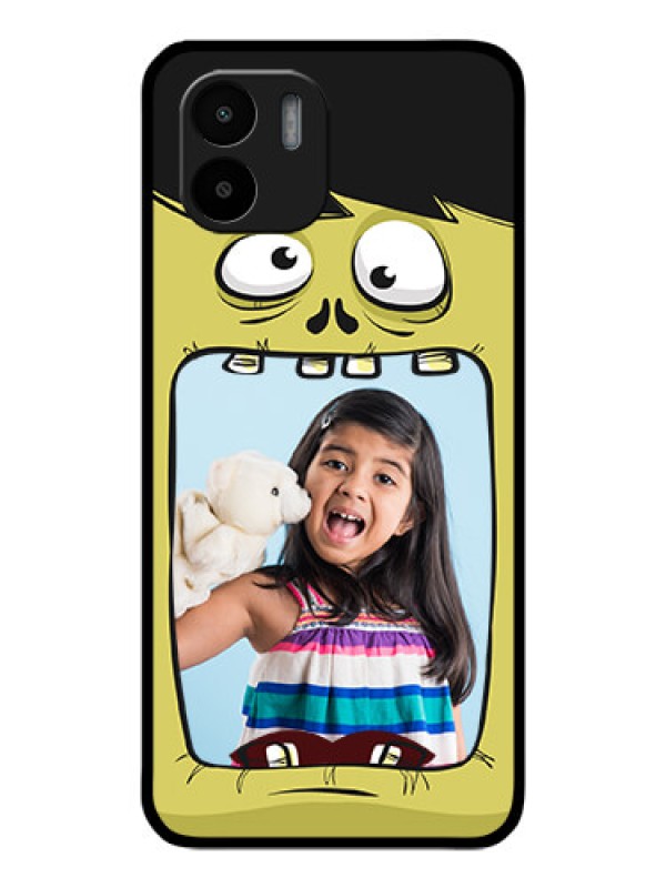 Custom Redmi A1 Personalized Glass Phone Case - Cartoon monster back case Design