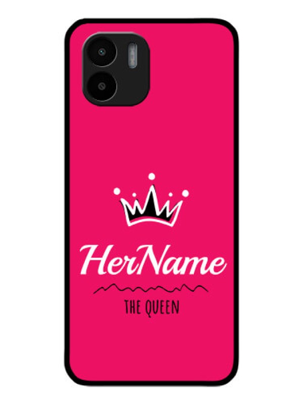 Custom Redmi A1 Glass Phone Case Queen with Name