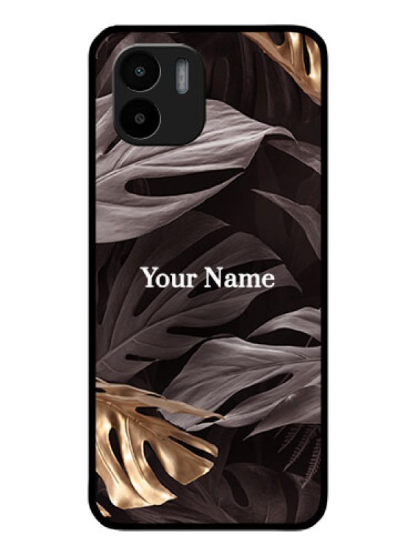 Custom Xiaomi Redmi A1 Personalised Glass Phone Case - Wild Leaves digital paint Design
