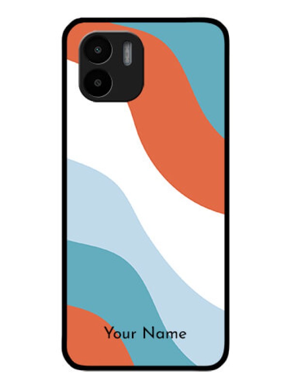 Custom Xiaomi Redmi A1 Custom Glass Mobile Case - coloured Waves Design