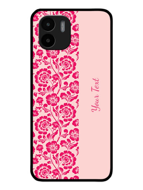 Custom Xiaomi Redmi A1 Custom Glass Phone Case - Attractive Floral Pattern Design