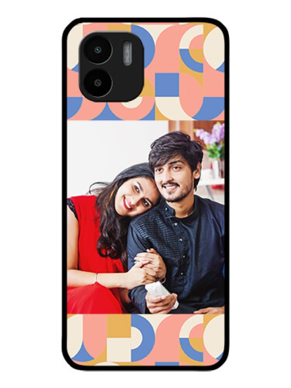 Custom Xiaomi Redmi A1 Photo Printing on Glass Case - Semi-circle Maze Pattern Design