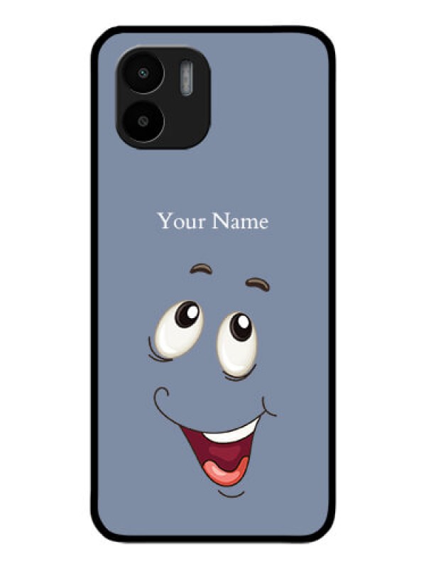 Custom Xiaomi Redmi A1 Photo Printing on Glass Case - Laughing Cartoon Face Design