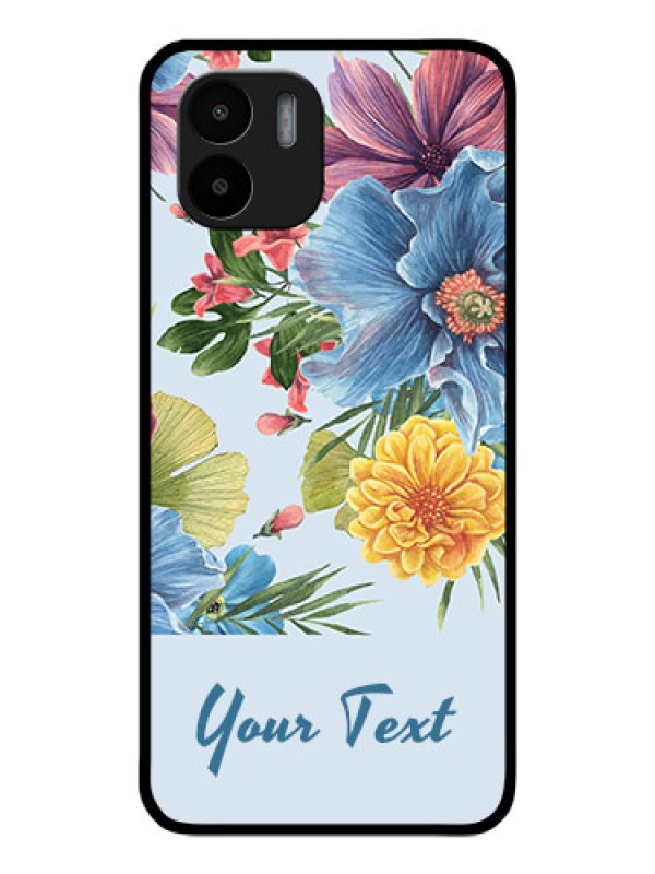 Custom Xiaomi Redmi A1 Custom Glass Mobile Case - Stunning Watercolored Flowers Painting Design